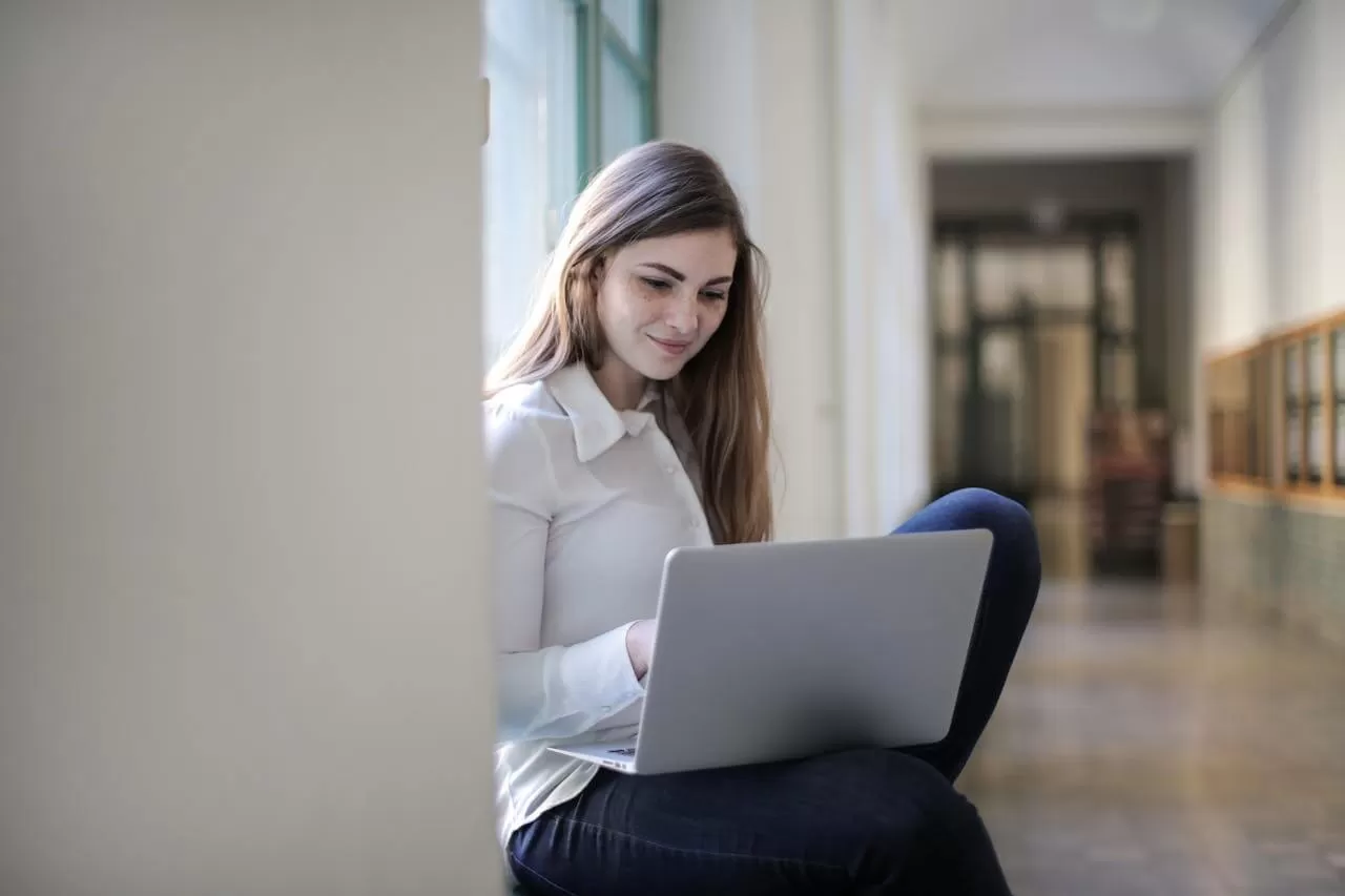 student with laptop